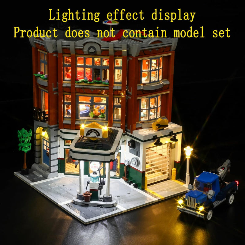 GEAMENT LED Licht-Set (Fernbedienung) Kompatibel mit Lego Eckgarage - Beleuchtungsset für Creator 10