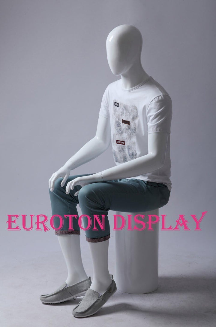 Euroton XM-16B weiss lackierte abstrakte sitzende Schaufensterpuppe Mannequin Mann