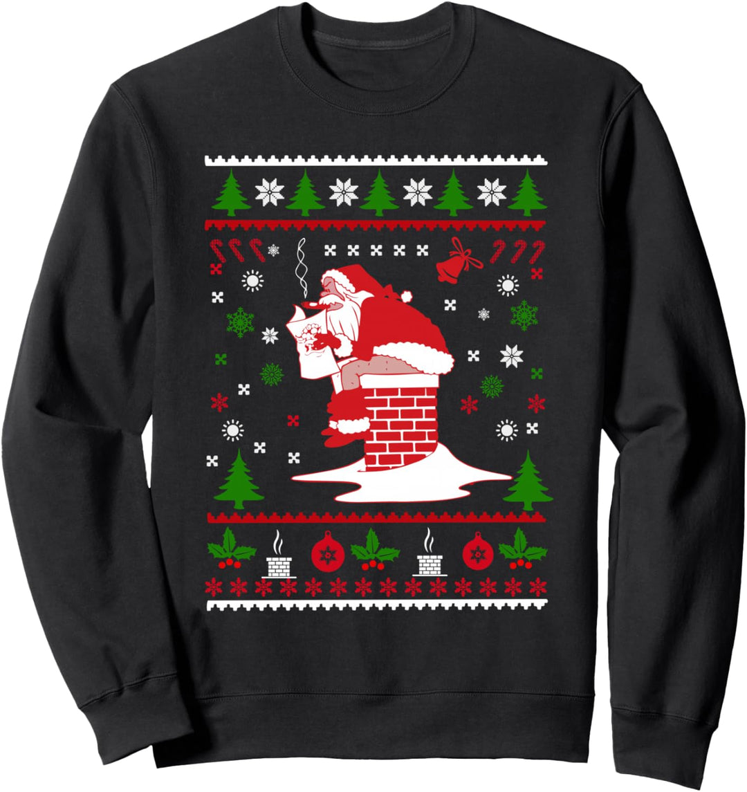Pooping Santa Ugly Christmas Sweater Weihnachtspullover Sweatshirt