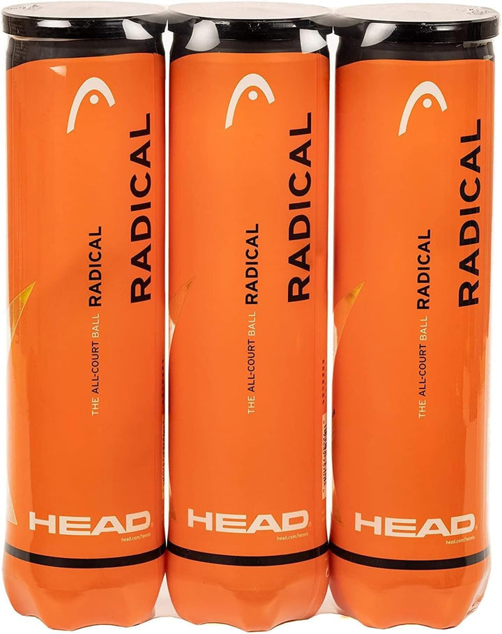 Head Radical Tennisball (3 x 4 Stück) Bundle mit Griffband, Bundle mit Griffband