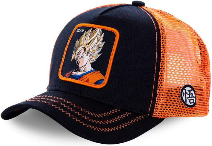 Tracker Kappe Herren Dragon Ball Z, Cap Herren, Goku Saiyajin, Langlebig, Schwarz, Einheitsgrösse