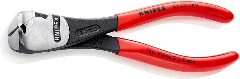 Knipex Kraft-Vornschneider schwarz atramentiert, mit Kunststoff überzogen 160 mm 67 01 160 160 mm at