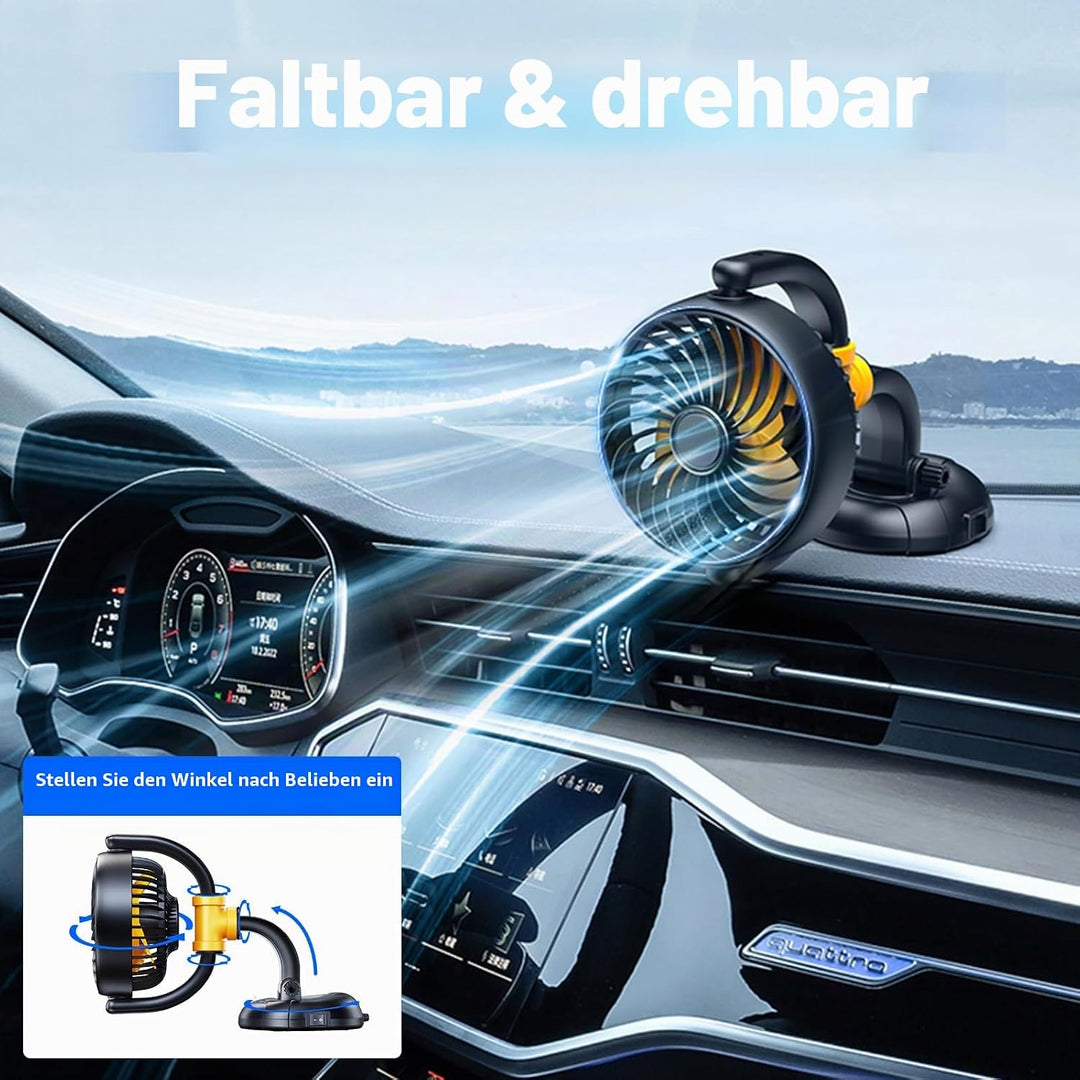 12V Auto Lüfter zur Fahrzeugkühlung - Zigarettenanzünder-Dashboard-Lüfter mit bürstenlosem Motor - 1