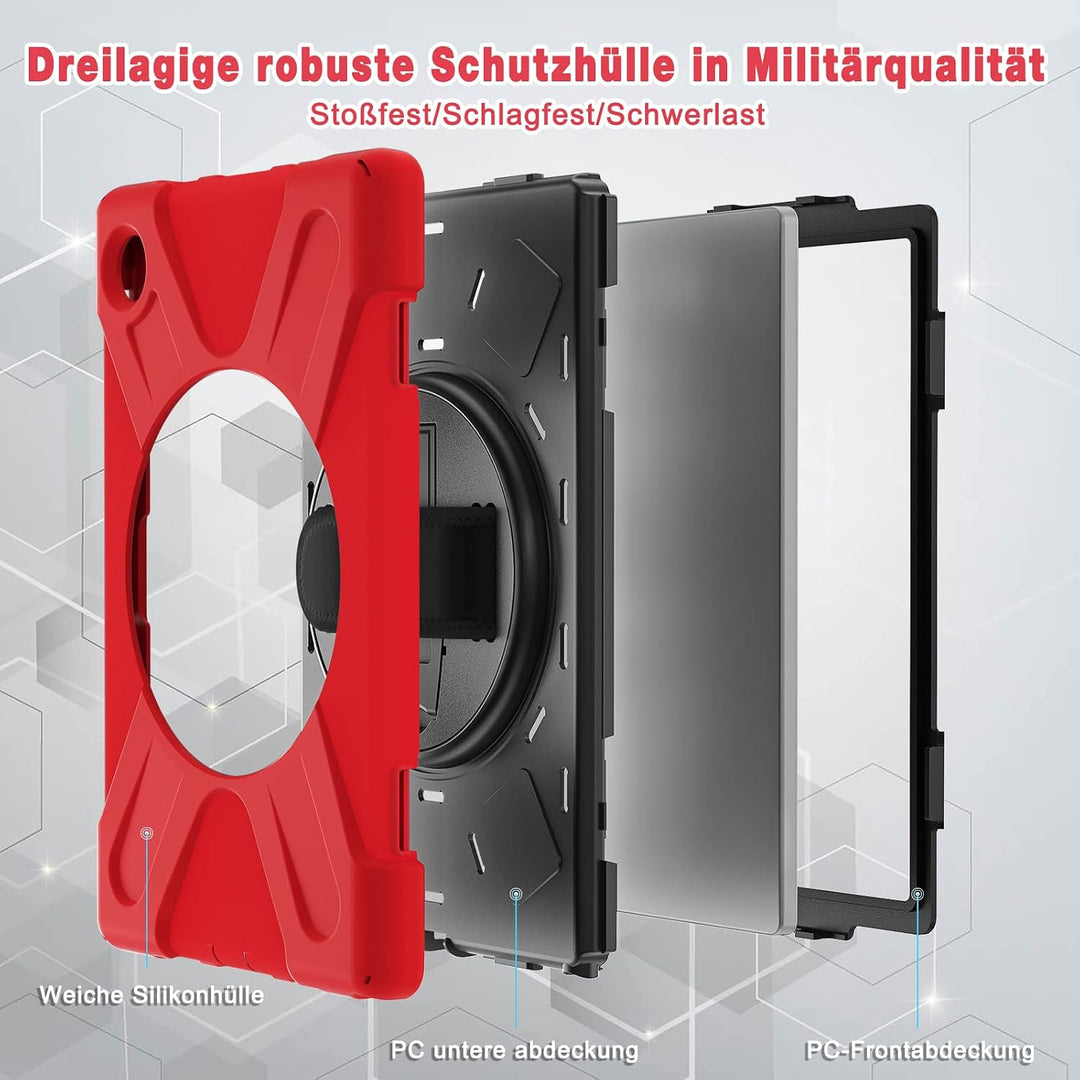 BRAECN für Galaxy Tab A8 Hülle - Samsung Galaxy Tab A8 10.5" 2021 Rot | Stossfeste Schutzhülle, 360°