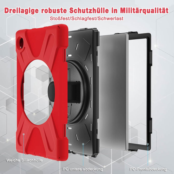 BRAECN für Galaxy Tab A8 Hülle - Samsung Galaxy Tab A8 10.5" 2021 Rot | Stossfeste Schutzhülle, 360°