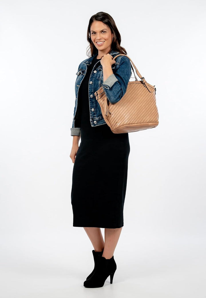 Tamaris Shopper Julina 32026 Damen Handtaschen Streifen sand 420