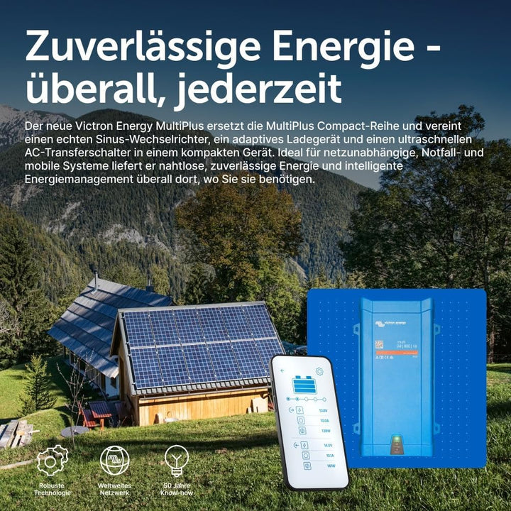 Victron Energy MultiPlus 800VA 24-Volt 230V Reiner Sinus Wechselrichter 16 Amp Batterie Ladegerät 24