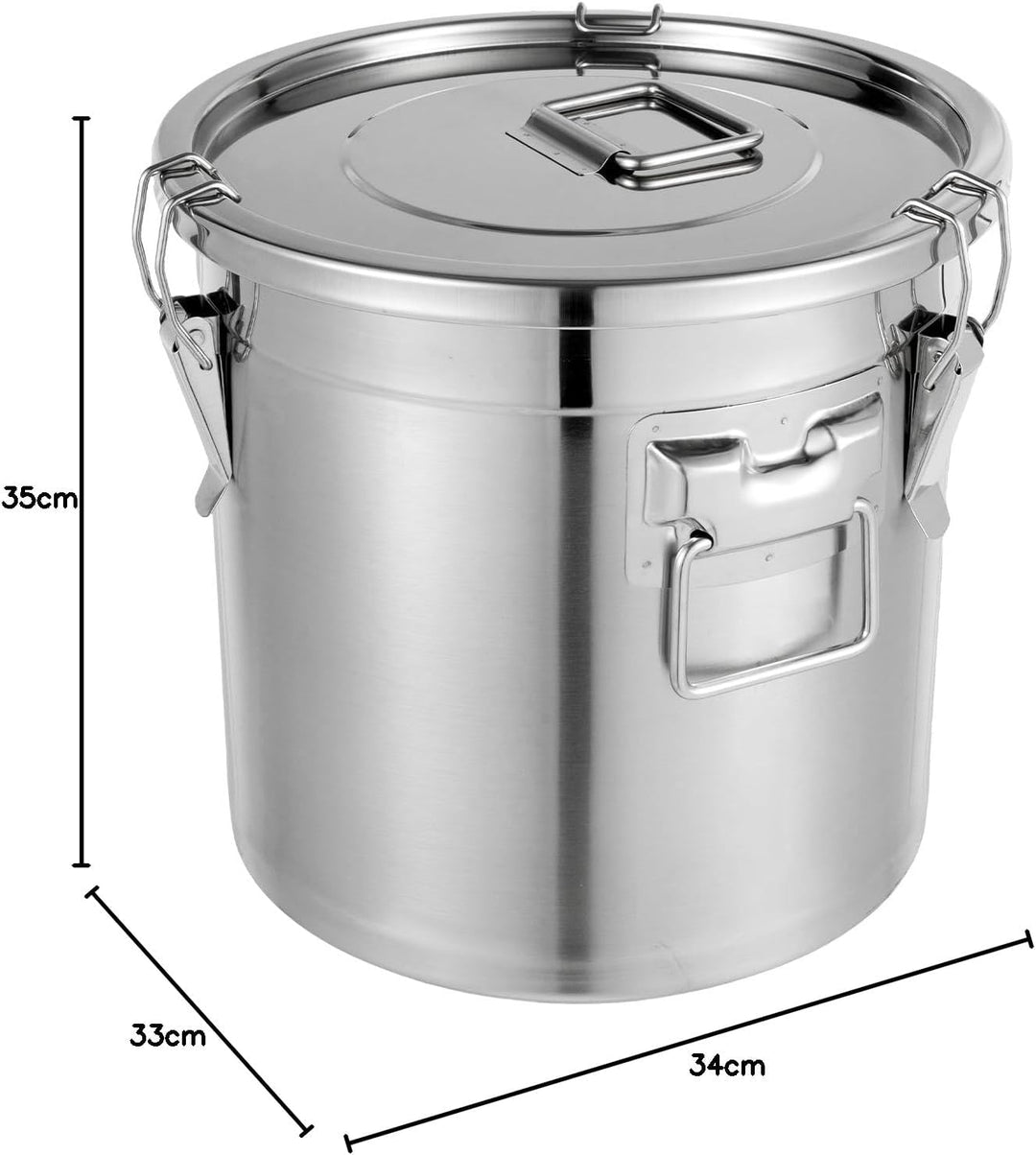 21L Edelstahl Getreidebehälter, Reis Edelstahlspender mit Deckel Küche Aufbewahrungseimer Vorratsdos