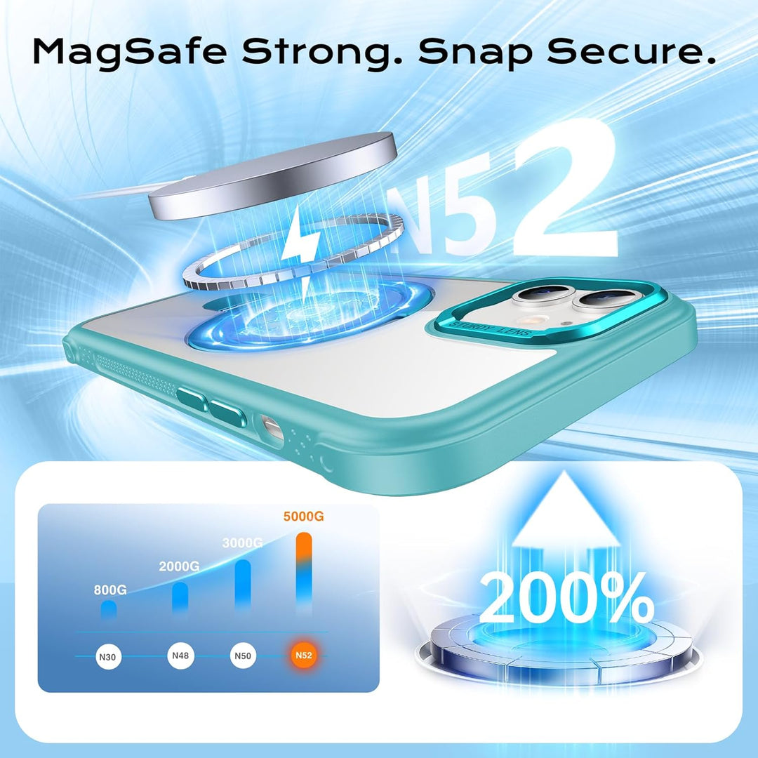 Anqrp Magnetische Hülle mit Ring-Ständer für iPhone 12/12 Pro, Kompatibel mit Mag-Safe, Stossfeste T