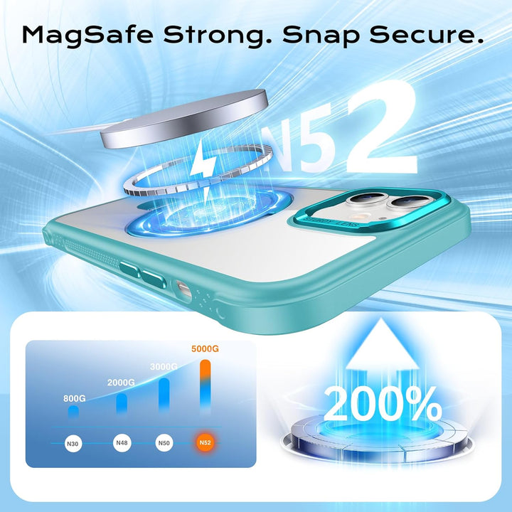Anqrp Magnetische Hülle mit Ring-Ständer für iPhone 12/12 Pro, Kompatibel mit Mag-Safe, Stossfeste T