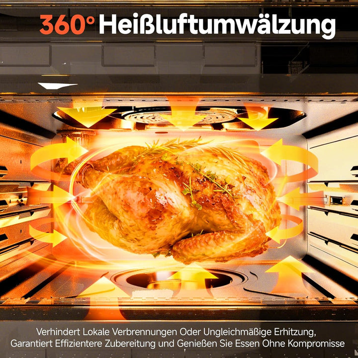 OUNIN 24L Vielseitig Airfryer Backofen, 11-in-1-Heissluftfritteuse, Zweizonen-Kochung, Minibackofen