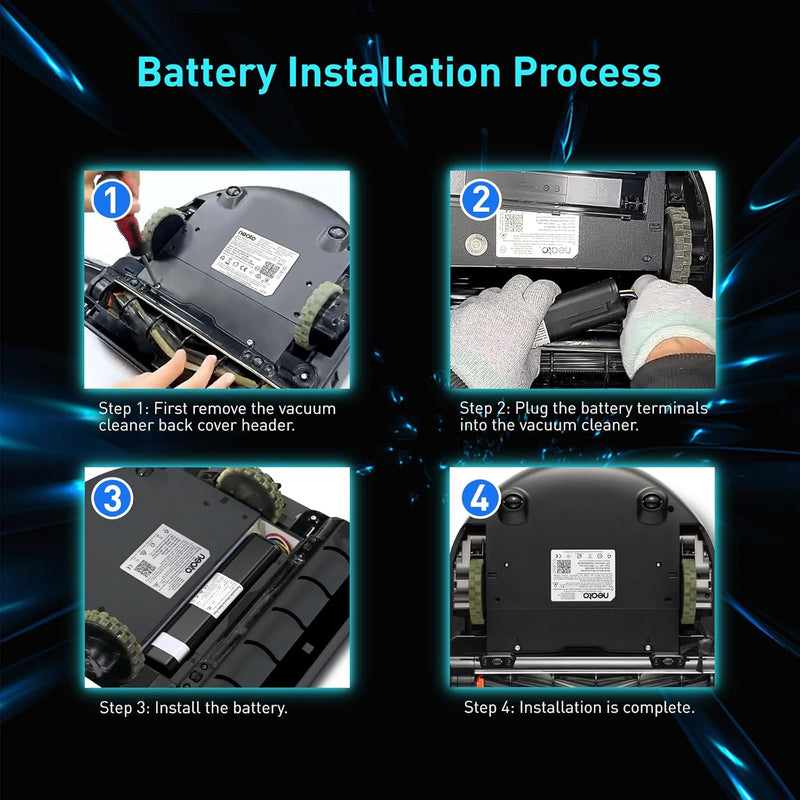 melasta Akku 14.4V 6500mAh für Neato Staubsauger, Lithium-Ionen Akku für NeatoBotvac D3 D4 D5 D6 D7