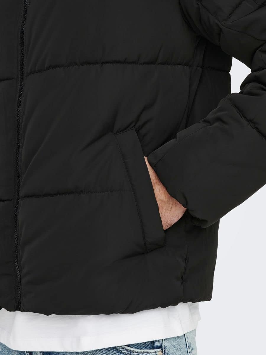 ONLY & SONS Herren Onseverett Puffer Jacket OTW Jacke M Schwarz, M Schwarz
