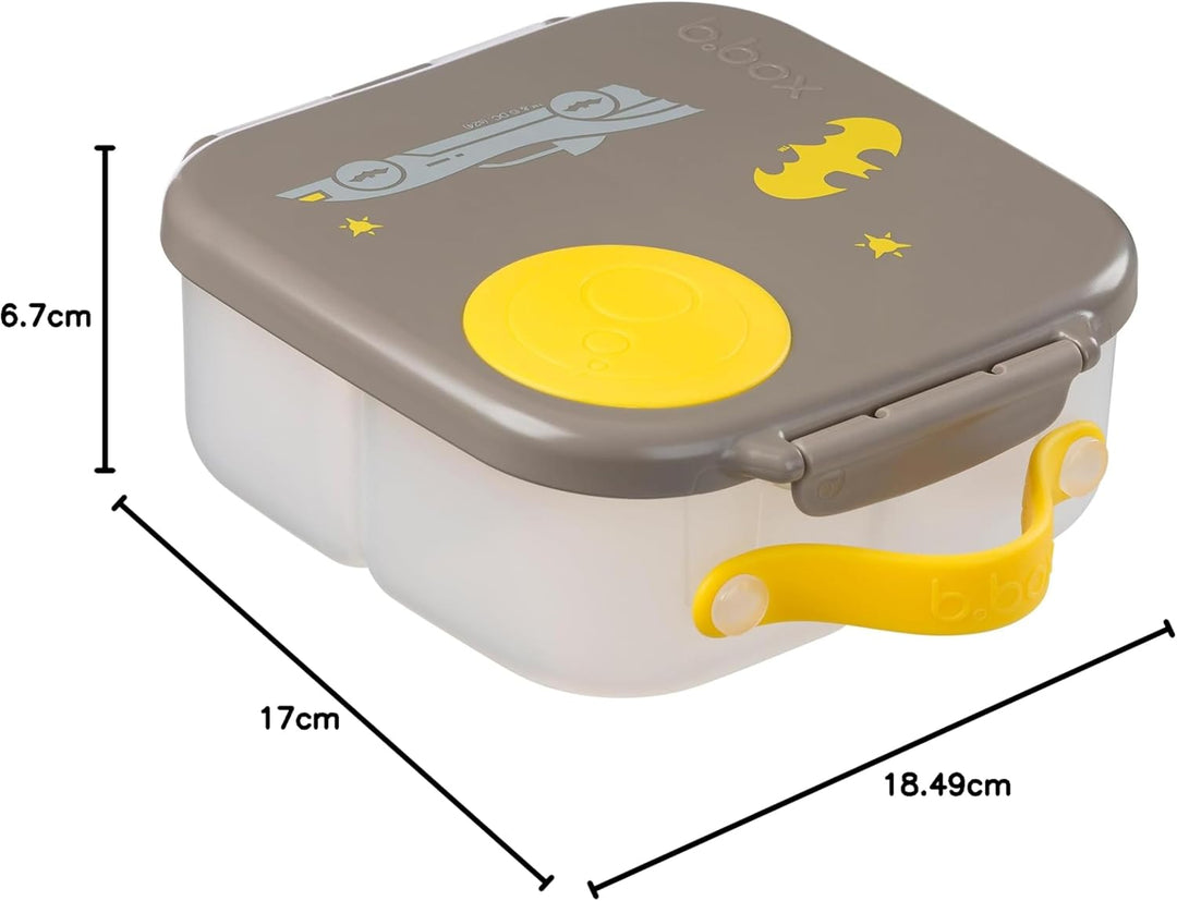b.box Batman Mini Brotdose | Bento-Box mit 3 Fächern (2 auslaufsicher) | Ideal für Kleinkinder, Kind