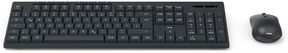 Hama Tastatur Maus Set kabellos (Funktastatur mit Maus, mit Batterie, ergonomisches Tippgefühl, leis