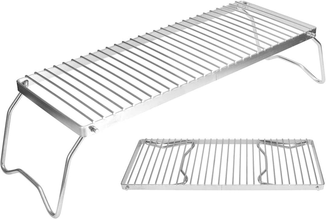Klappbarer Lagerfeuer Grill,Lagerfeuergrill aus Edelstahl,Lagerfeuer-Grillrost,Camping Feuerstelle,M