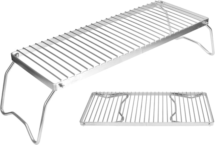 Klappbarer Lagerfeuer Grill,Lagerfeuergrill aus Edelstahl,Lagerfeuer-Grillrost,Camping Feuerstelle,M