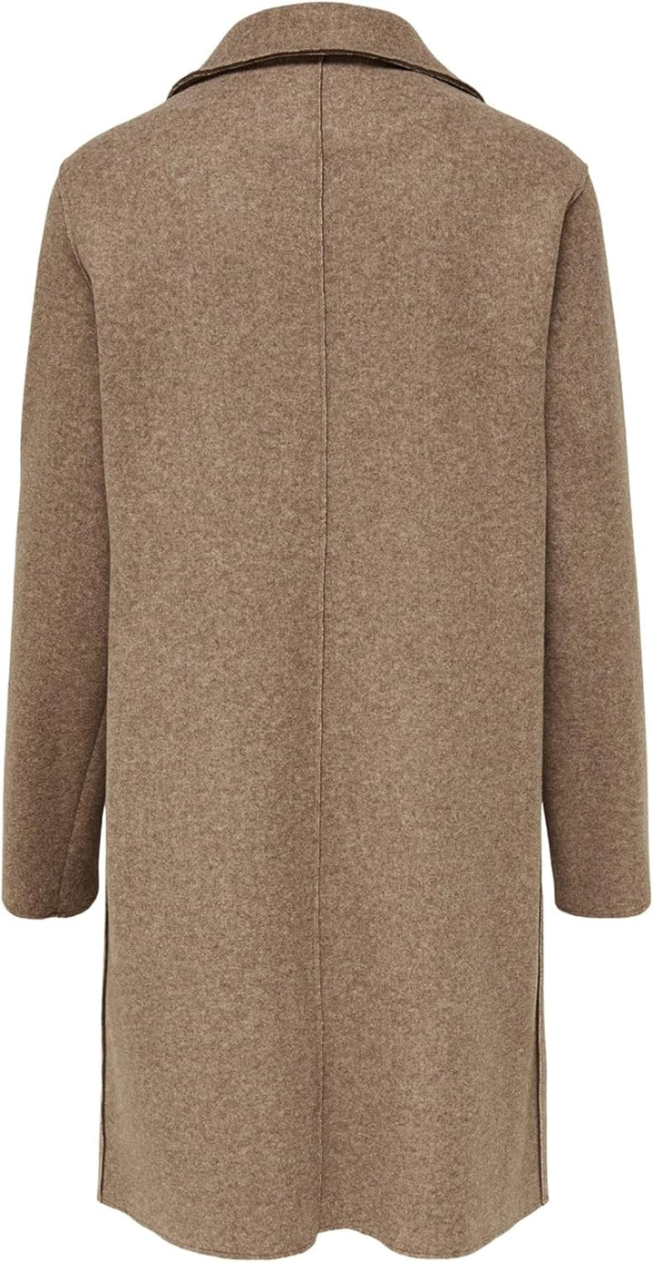 ONLY Damen Kurzmantel Carrie Bonded lange Damenjacke mit Knopfleiste S Woodsmoke Melange, S Woodsmok
