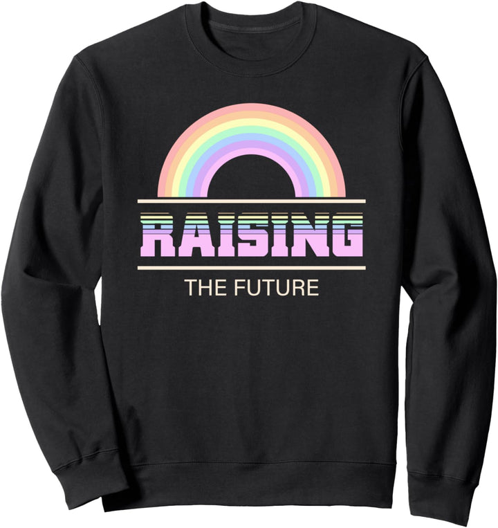 Den zukünftigen Pastellregenbogen erheben Sweatshirt