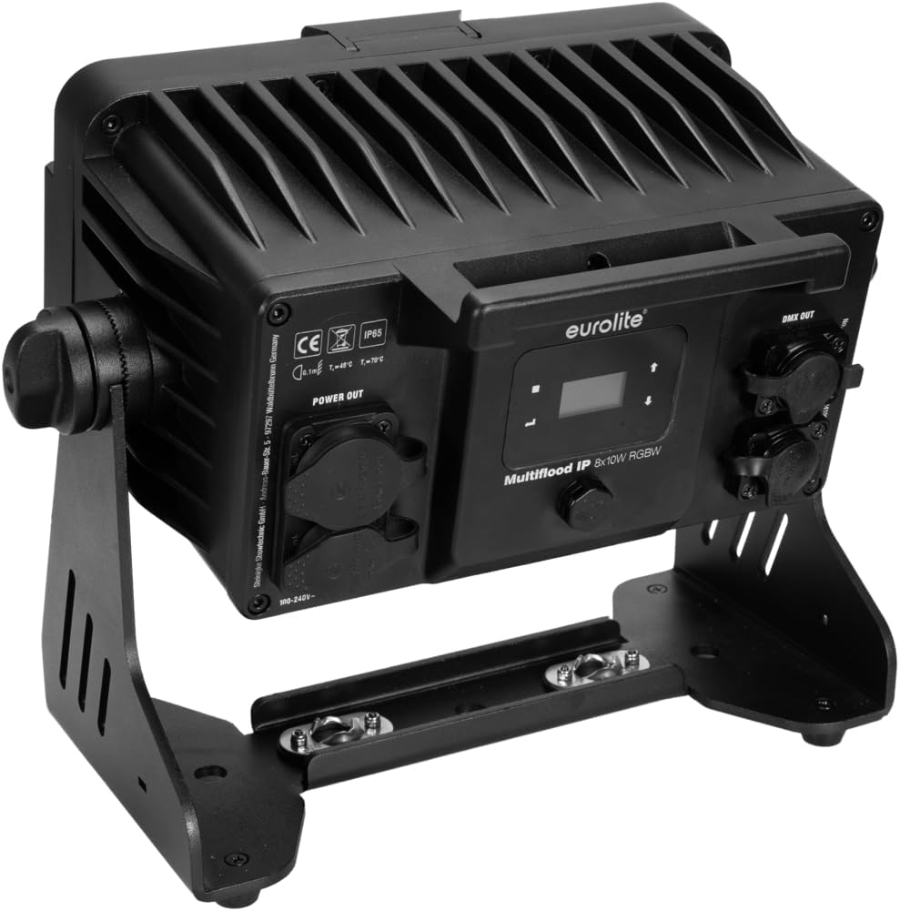 EUROLITE Multiflood IP 8x10W RGBW Wash | Flüsterleiser IP65-LED-Fluter mit RGBW-Farbmischung, Diffus