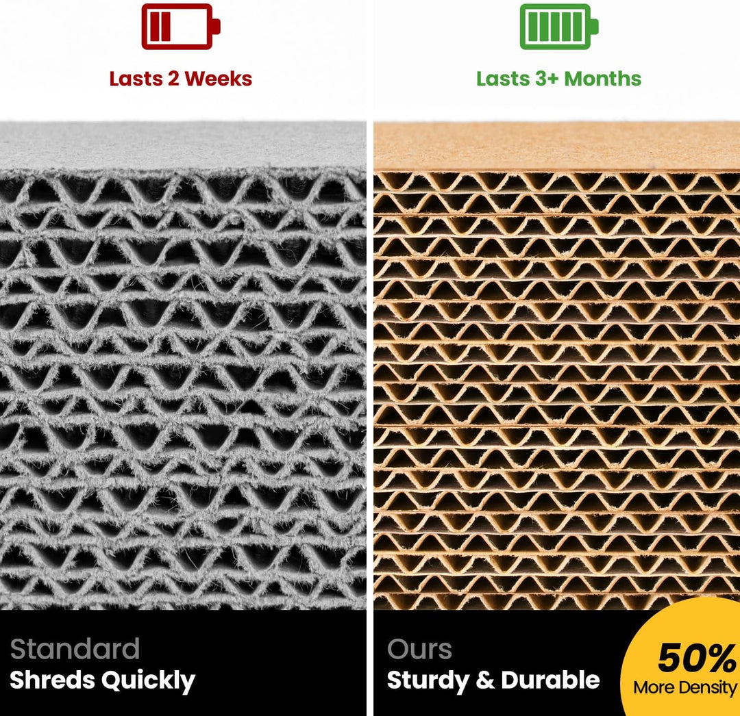 Conlun Ovales Katzen-Kratzbrett aus Pappe, Geschlossener Boden, Grosse | 2-in-1 Kratzlounge, Stabile