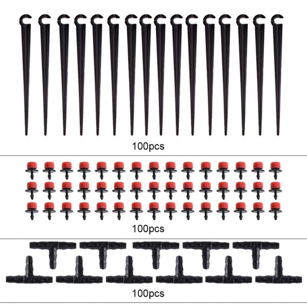 300 pcs Einstellbare Micro Drip Tropfer Tropf bewasserung T Steckverbinder Gartenschlauch Befestigun