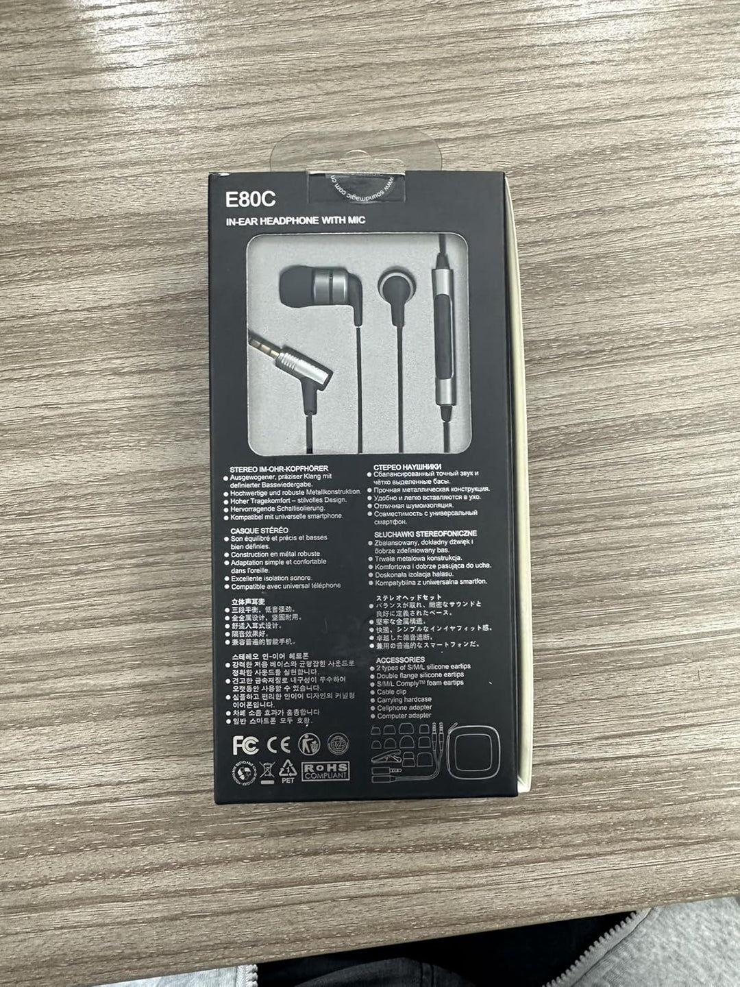 SoundMAGIC E80C Kabelgebundene Ohrhörer mit Mikrofon HiFi Stereo Audiophile Kopfhörer Geräuschisolie