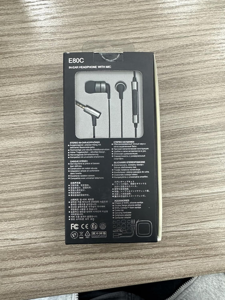 SoundMAGIC E80C Kabelgebundene Ohrhörer mit Mikrofon HiFi Stereo Audiophile Kopfhörer Geräuschisolie