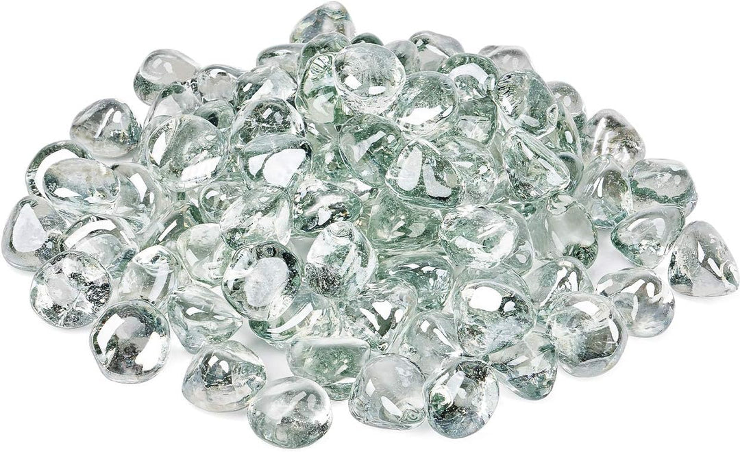 GASPRO 4,5 kg Feuerglas Diamanten - 2,5 cm klares Feuerglas für Propangas-Feuerstelle, dekoratives F