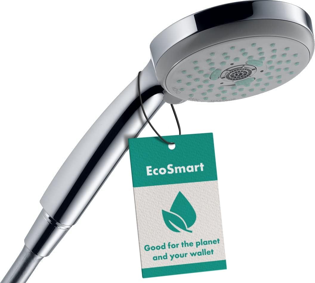 hansgrohe wassersparender Duschkopf Croma 100, Sparduschkopf, Duschbrause, 3 Strahlarten, Chrom 3 wa