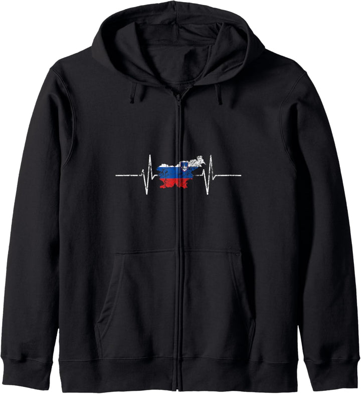 Slowenien Slowenien Herzschlag Vintage Flagge Slowenien Kapuzenjacke