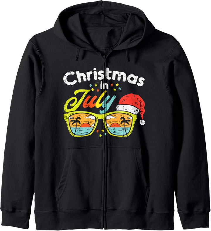 Christmas In July Sunglasses Santa Beach Summer Summer Xmas Kapuzenjacke