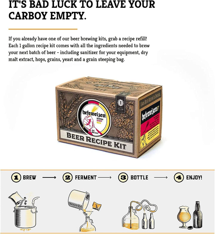 Craft A Brew Hefeweizen-Refill-Rezept-Kit; 1 Gallone; Zutaten für selbstgebrautes Bier, Hefeweizen