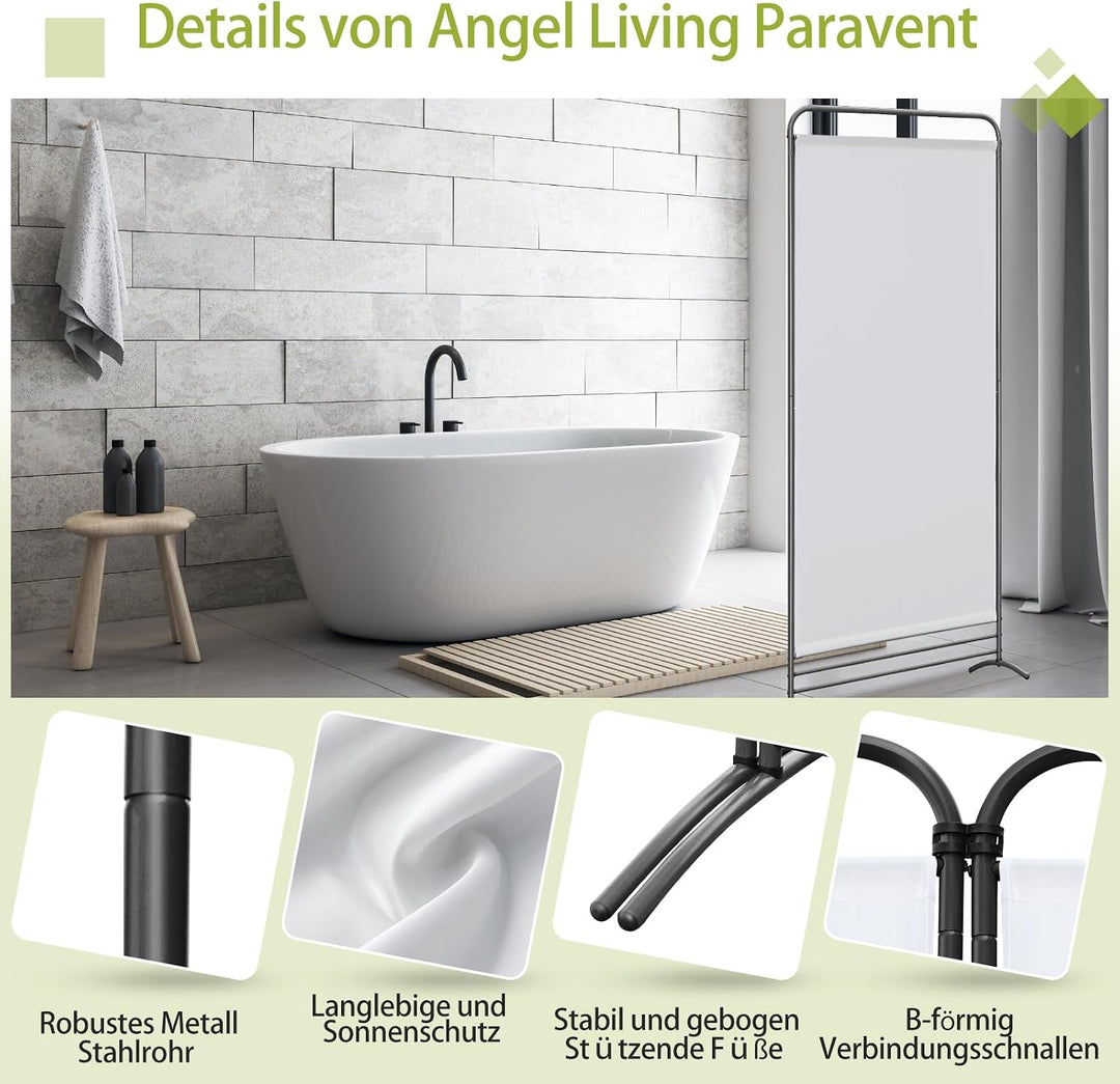 Angel Living Paravent 1 Teilig Klappbar Raumteiler Freistehend Sichtschutzwand Raumteiler Stellwand
