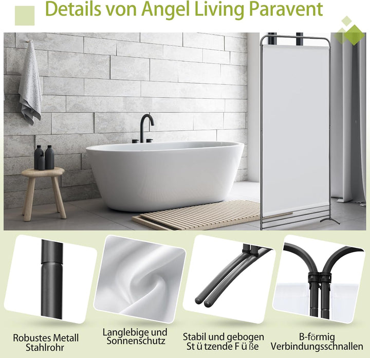 Angel Living Paravent 1 Teilig Klappbar Raumteiler Freistehend Sichtschutzwand Raumteiler Stellwand