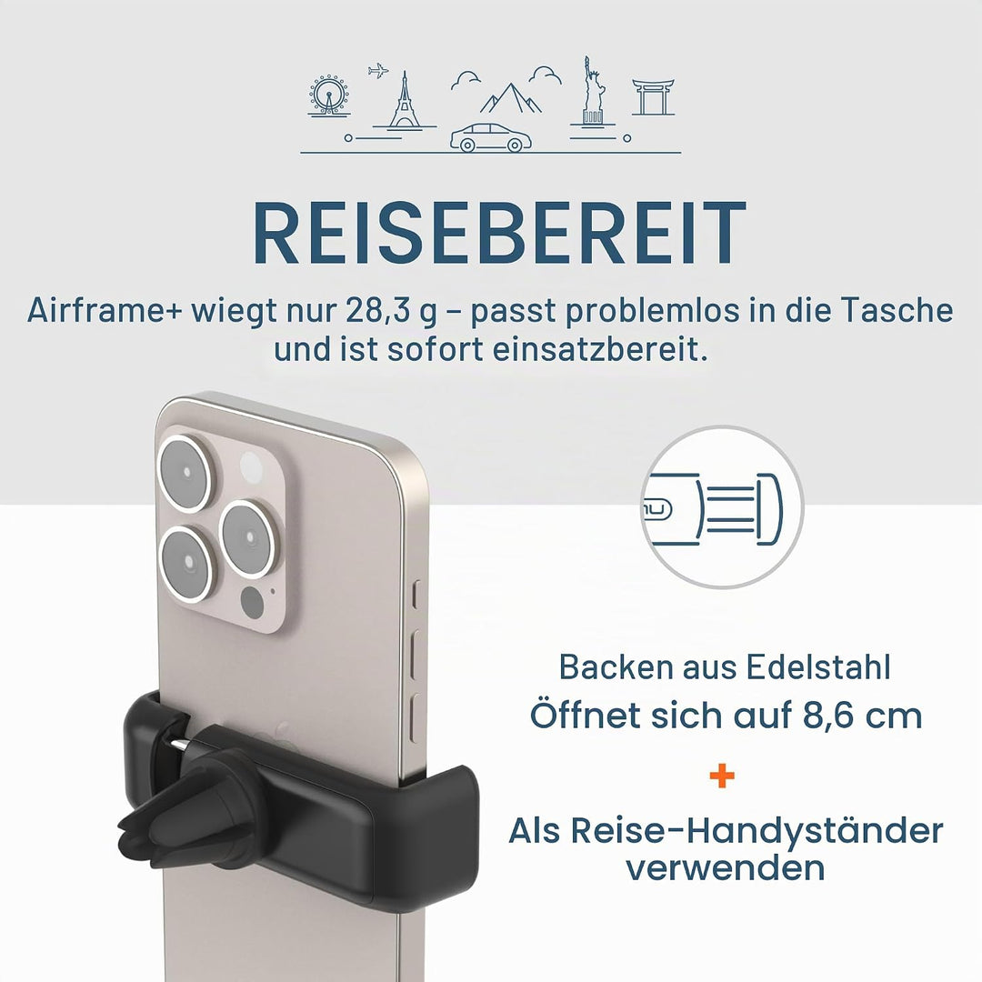 Kenu Airframe+, Air Vent Autotelefonhalterung, Handyständer für das Auto, erweiterbarer Griff und 36