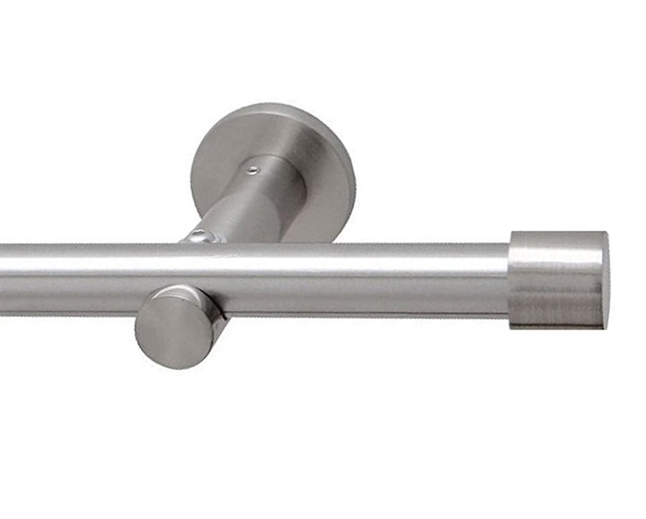 Gardinenstange 16mm 1-Lauf Edelstahloptik, 400cm (2x200cm), 400