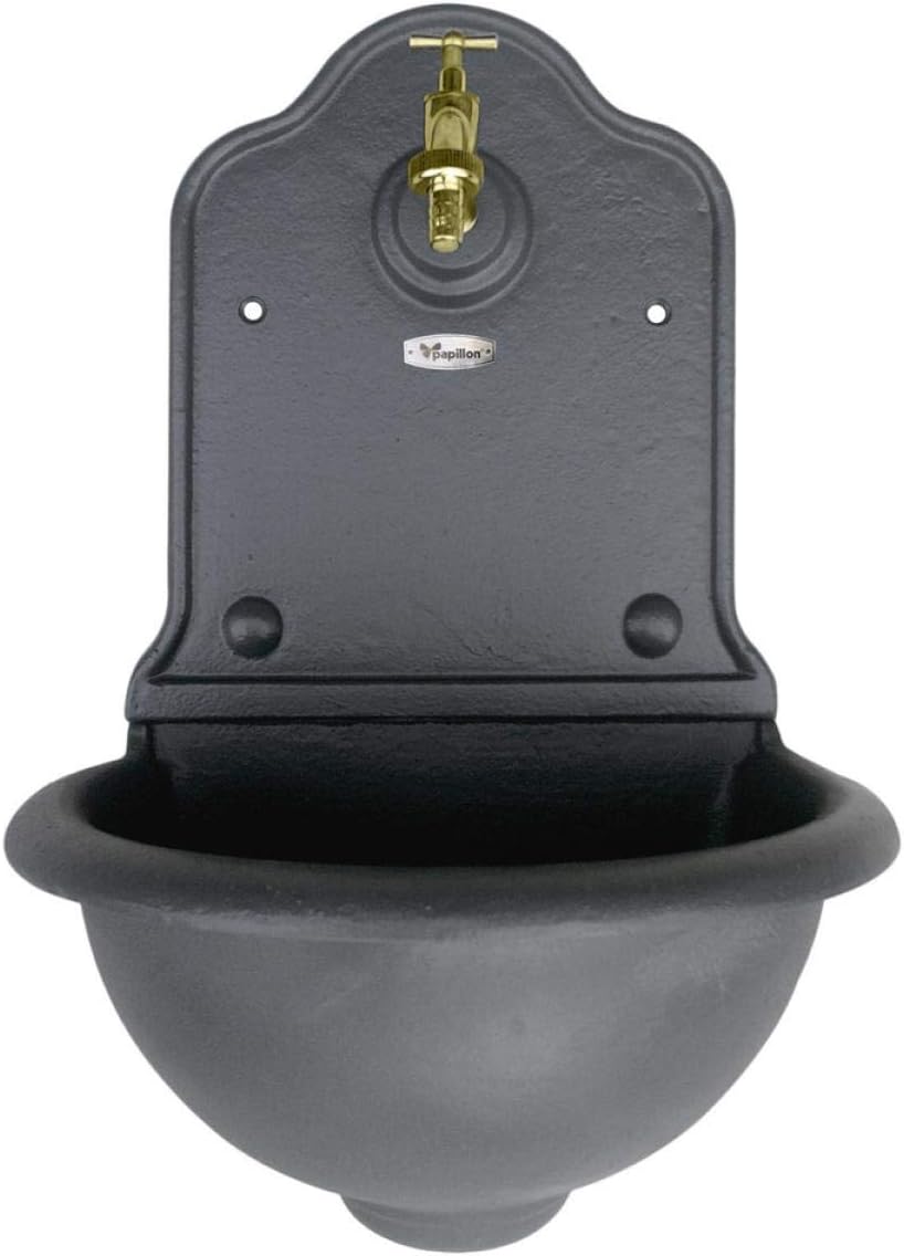 Papillon Wand-Brunnen, Gusseisen, für Garten Modell Stubai 35 x 26 x 54 (h) cm - Papillon