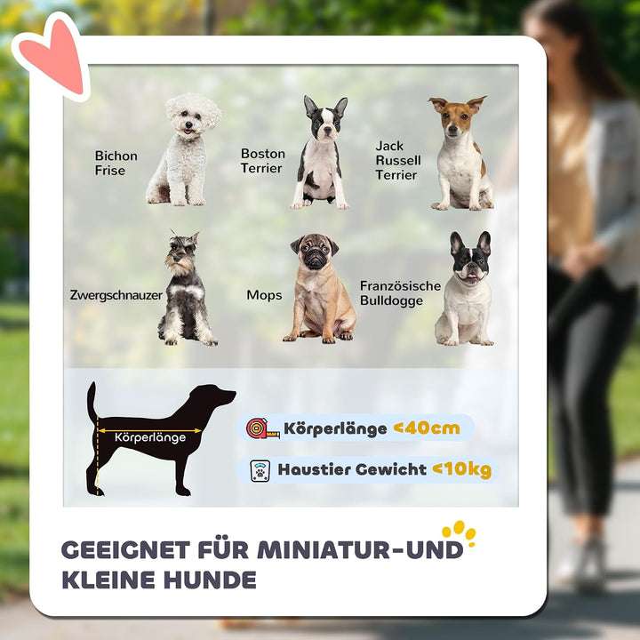 PawHut 2 in 1 Hundewagen Hundebuggy klappbar für Hunde &amp; Katzen bis 10 kg Katzenbuggy mit Kissen Net