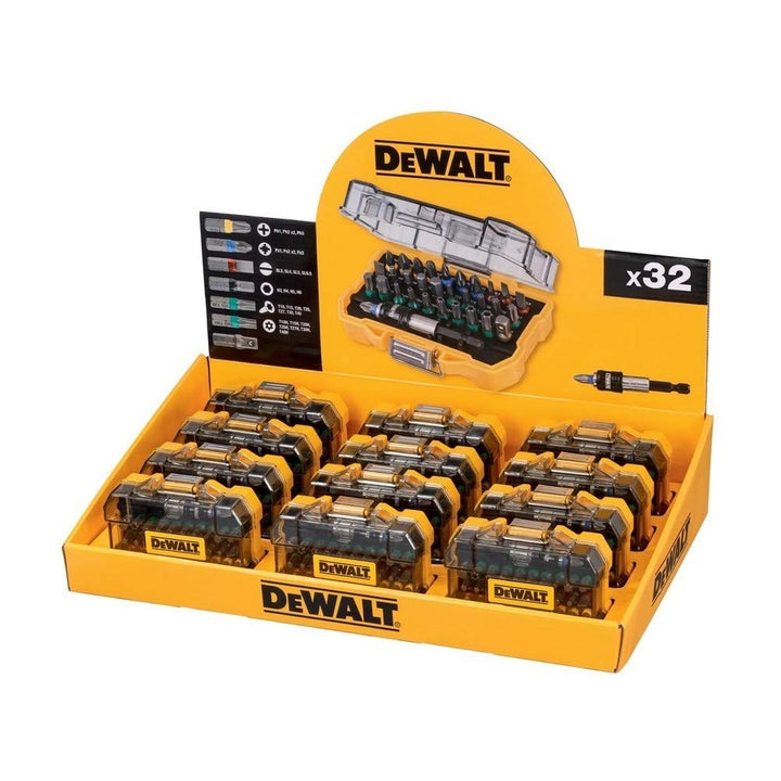 Dewalt Schrauberbit-Set 32-teilig (Display mit 12 Boxen, Bits mit Schnellwechsel-Bithaltern, T STAK