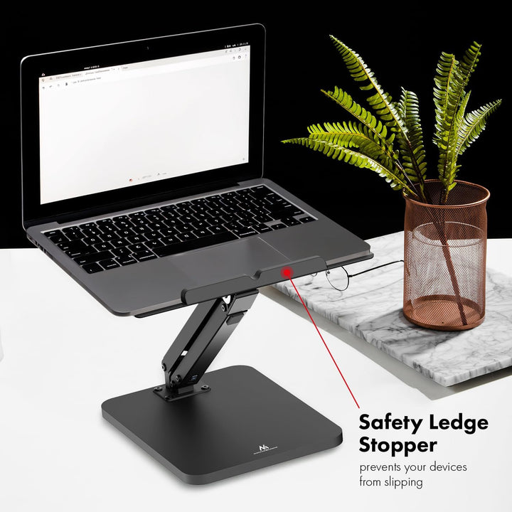 Maclean Schreibtischständer für Monitor oder Laptop | Höhenverstellbar 105-325 mm | Gasfedermechanis