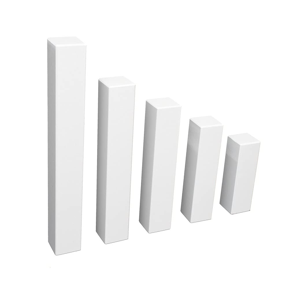 REESE | Universal Fussleisten Eckklotz Eckblock Ecke Eckturm | Buche WEISS | PREMIUM (mit Fase), 85