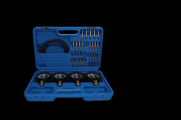 BRILLIANT TOOLS BT581200 Synchron-Vergaser-Testgerät | mit 4 Sync hronuhren | 26-tlg. [Powered by KS