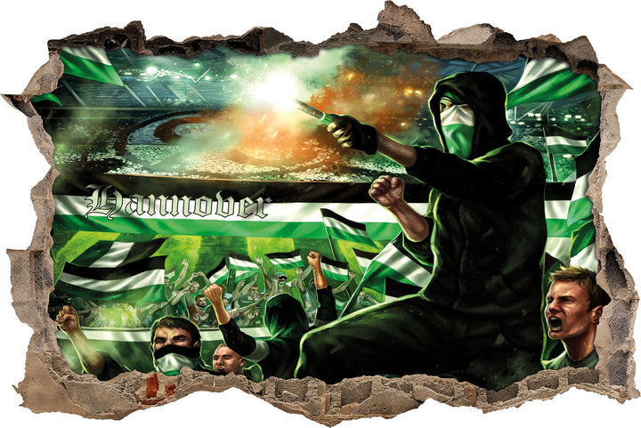 Ultras Hannover Collage 2, 3D Wandsticker Format: 92x62cm, Wanddekoration, 92x62