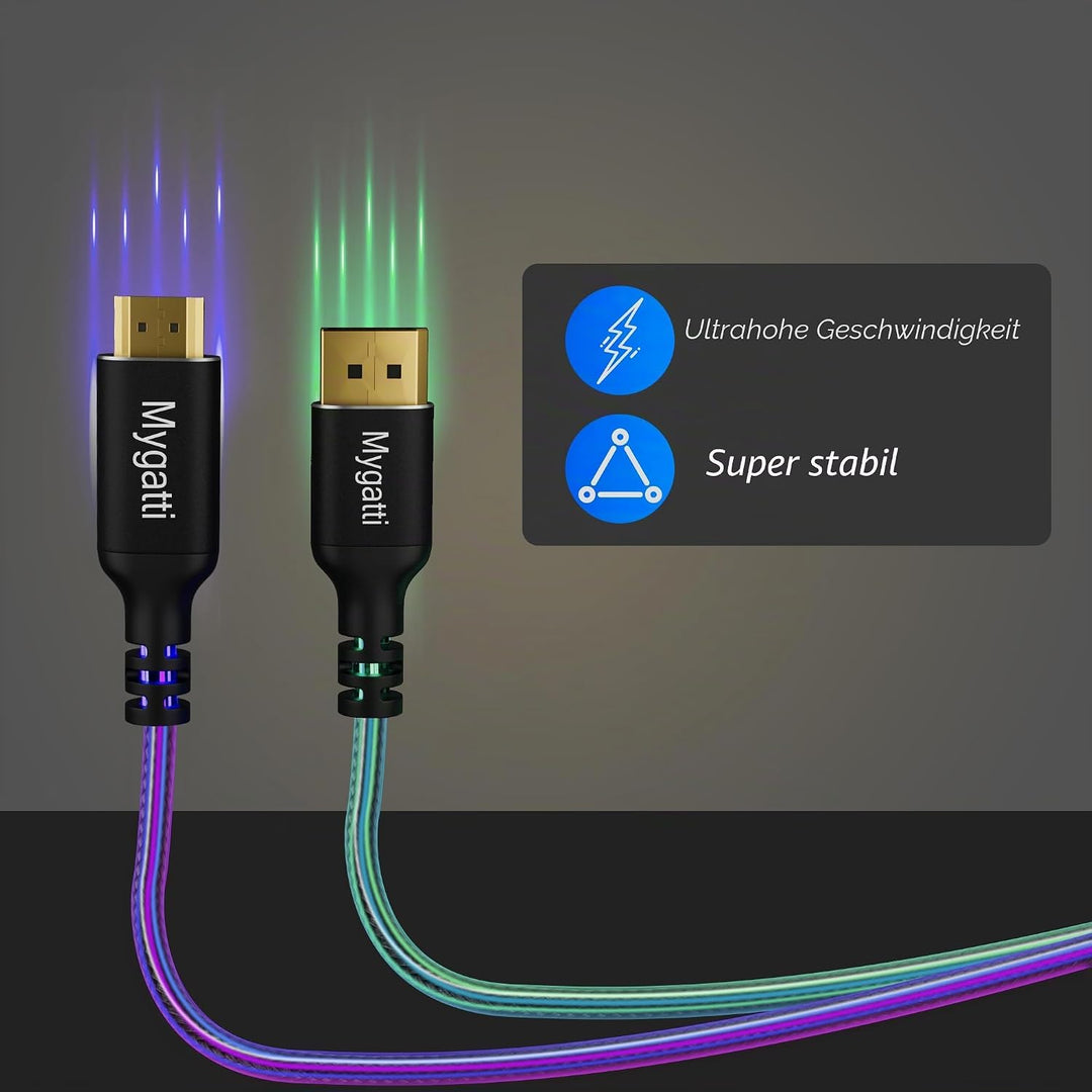 12 Meter DisplayPort auf HDMI Kable(4K UHD),24AWG reinen Kupferdrähten,4K/60HZ,DP auf HDMI Unidirekt