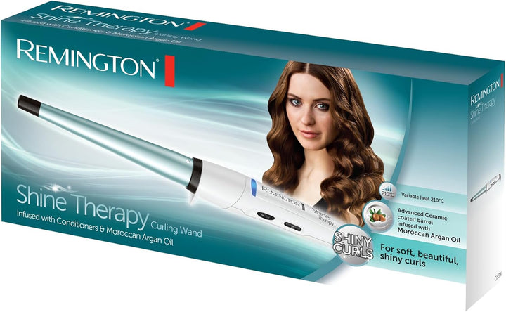 Remington Lockenstab [kegelförmig 13-25mm] Shine Therapy (hochwertige Keramikbeschichtung mit marrok