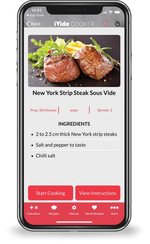 HENDI iVide Sous-Vide-Stick 2.0, Sous Vide Stab, 12L Wasser pro Minute, Temperatur 5°C-90°C, WiFi St