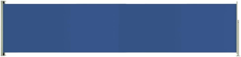 puraday 140x600 cm Seitenmarkise Ausziehbar Blau Terrassen-Sichtschutz Balkon Seitenwand Stilvolle S