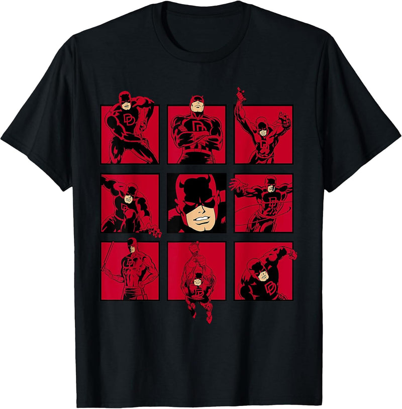 Womens Marvel Daredevil The Faces of The Man With No Fear T-Shirt Medium Asphalt