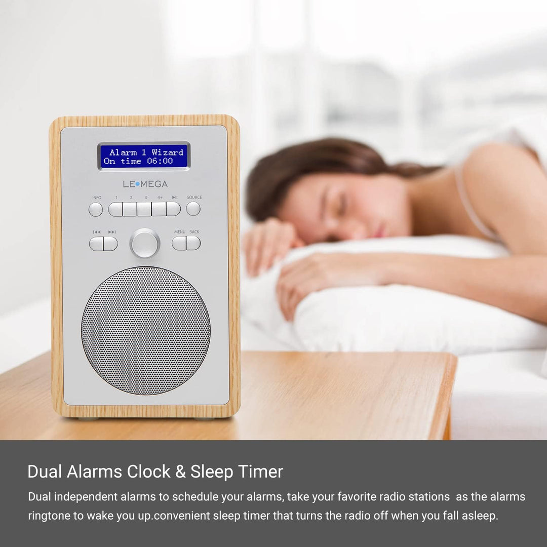 LEMEGA CR2+ DAB/DAB+ Digitalradio, FM-Digitalradio, kleines DAB-Radio, netzbetrieben, Dual-Wecker, K